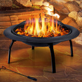30" Portable Outdoor Fire Pit BBQ Grill Large-2018816837952868358