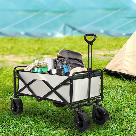 Lambu Garden Camping Trolley Outdoor Beige-1954802672653701127