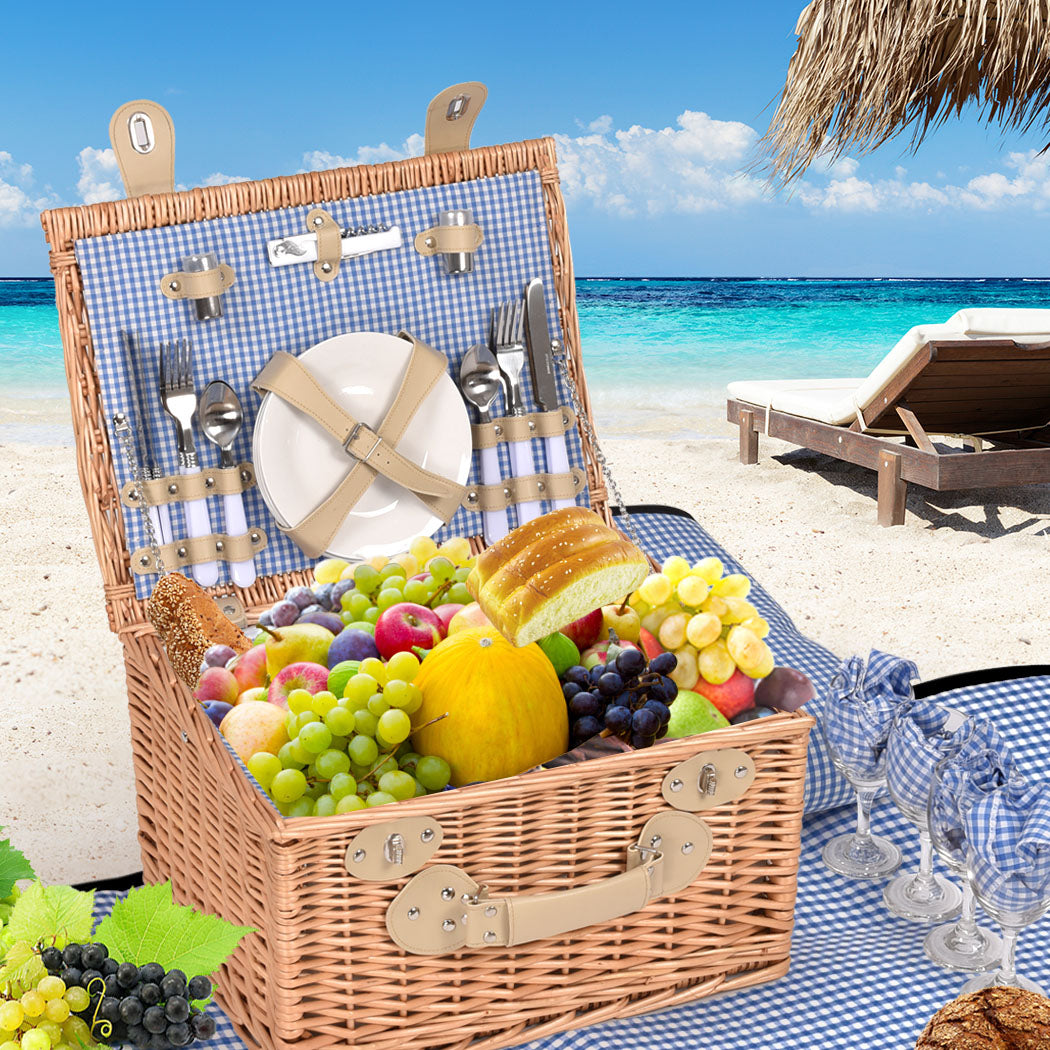 4 Person Picnic Basket Baskets Set Outdoor-2006732947503321094