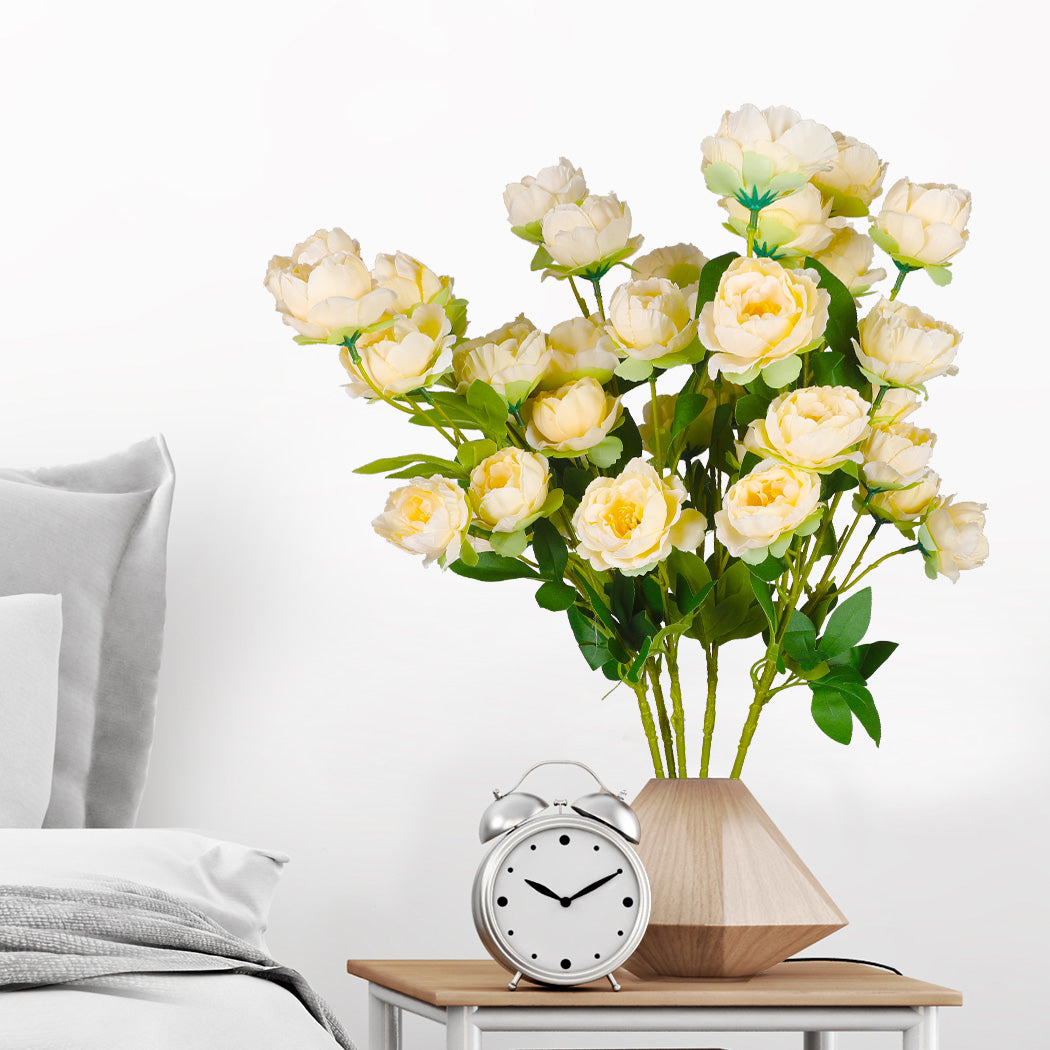 Lambu Artificial Flowers Silk Roses Yellow-2018816640698945543