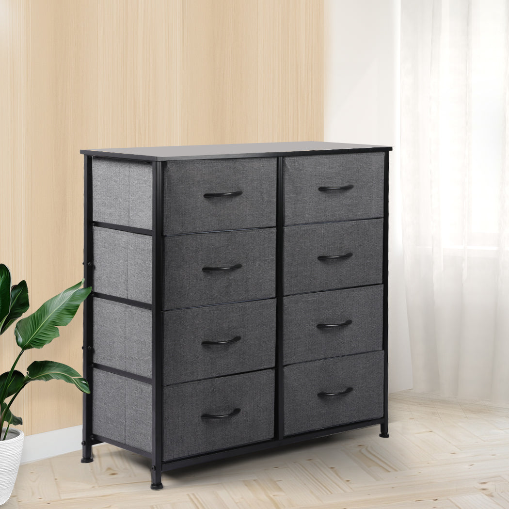 Levede Storage Cabinet Tower Chest Dark Grey-1954802982814093319