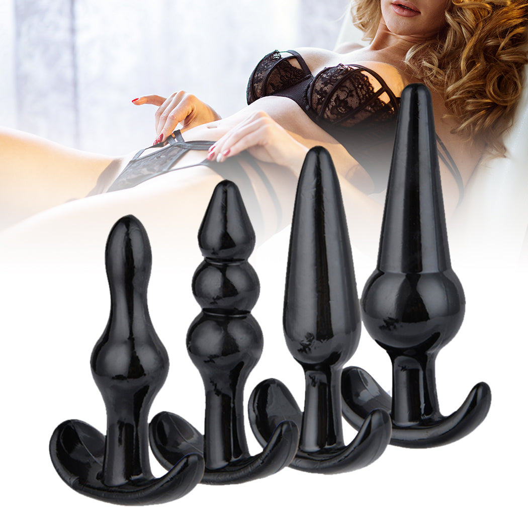 Urway 4 Pack Anal Butt Plug Ass Bum Black-2006733042256842758