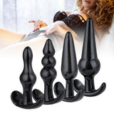 Urway 4 Pack Anal Butt Plug Ass Bum Black - Rear View