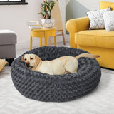 PaWz Calming Dog Bed Warm Soft Plush L Dark Grey Large-2006732983616278535