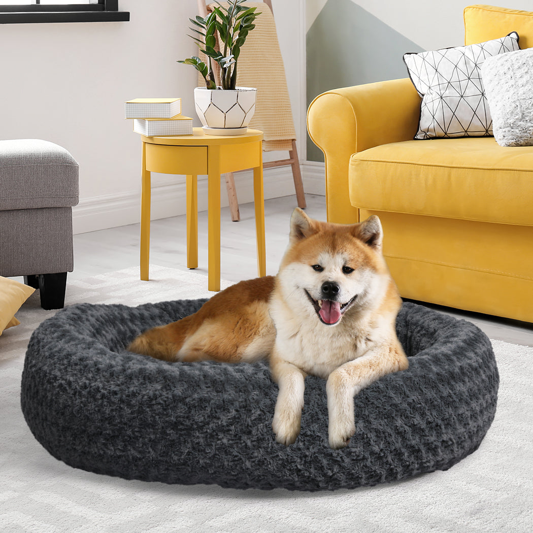 PaWz Calming Dog Bed Warm Soft Plush XL Dark Grey X-Large-2006732983784050695
