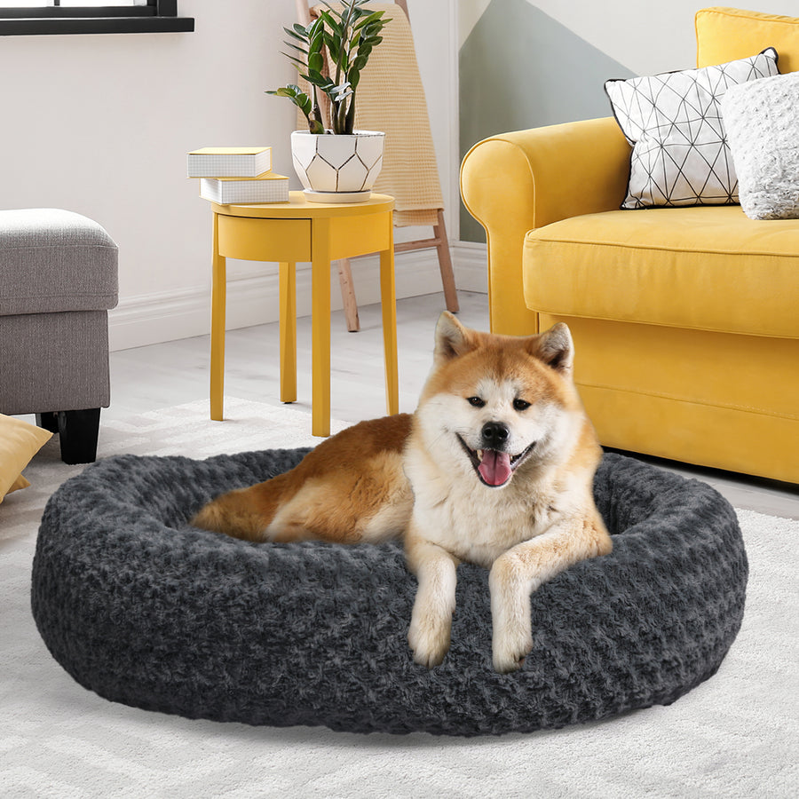 PaWz Calming Dog Bed Warm Soft Plush XL Dark Grey X-Large-2006732983784050695