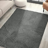 Marlow Floor Rug Soft Polyester Carpet Non Slip Plush Shaggy Rugs Geometric - Close-Up Angle