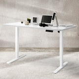 Levede Motorised Standing Desk Adjustable 140cm White 1000x 1MM - Close-Up Angle