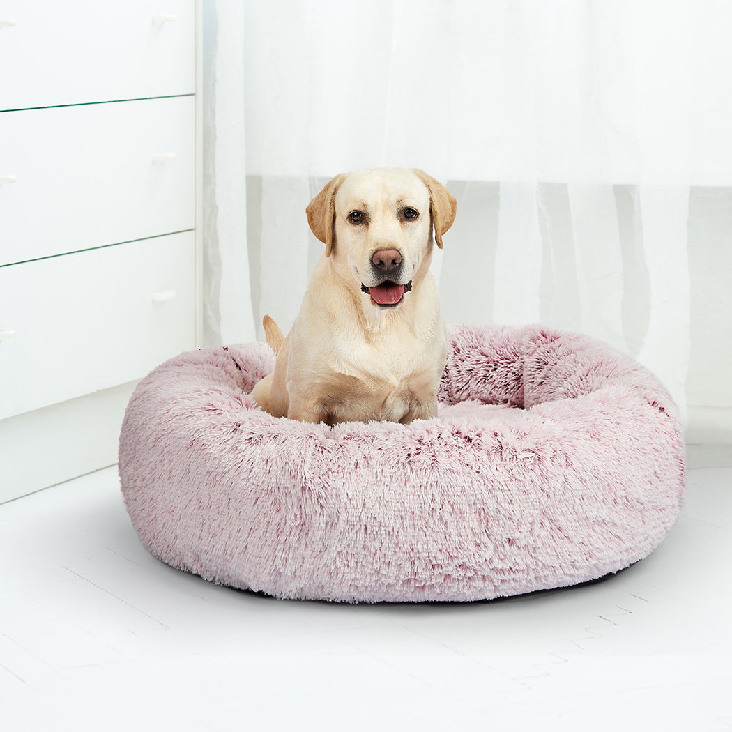 PaWz Pet Bed Cat Dog Donut Nest Calming L Pink Large-2018816774023286791