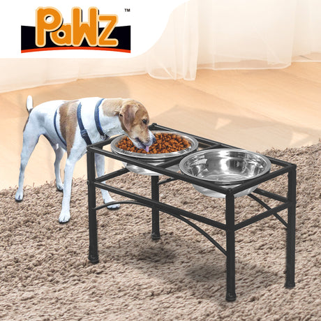 PaWz Dual Elevated Raised Pet Dog Feeder Medium-2006733200889614342