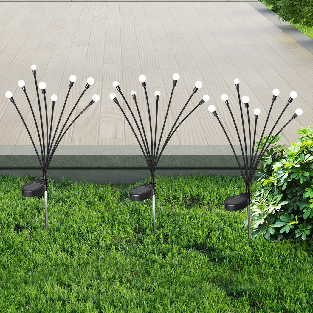 Firfly Solar Lawn Lights 8LED 4PC Outdoor Black-1954802836537741319