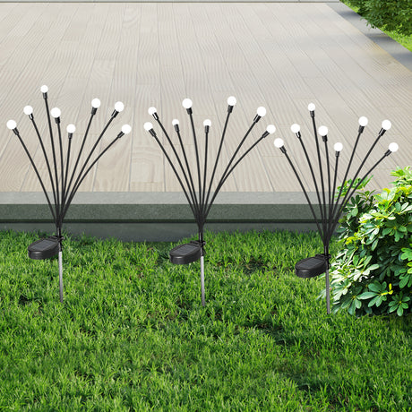 Firfly Solar Lawn Lights 8LED 4PC Outdoor Black-1954802836537741319