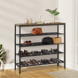 Levede 5-Tier Shoe Rack Storage Cabinet 100cm Wide - Close-Up Angle