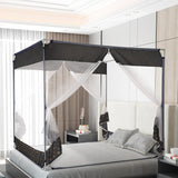 Dreamz Mosquito Bed Nets Foldable Canopy Square Grey - Close-Up Angle