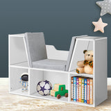 Levede Kids Bookcase Toys Box Shelf White - Close-Up Angle