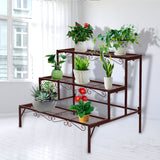 Levede Plant Stand 3 Tier Rectangle - Close-Up Angle