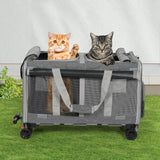 Pawz Pet Carrier 4 Wheel Portable Rolling Foldable - Close-Up Angle