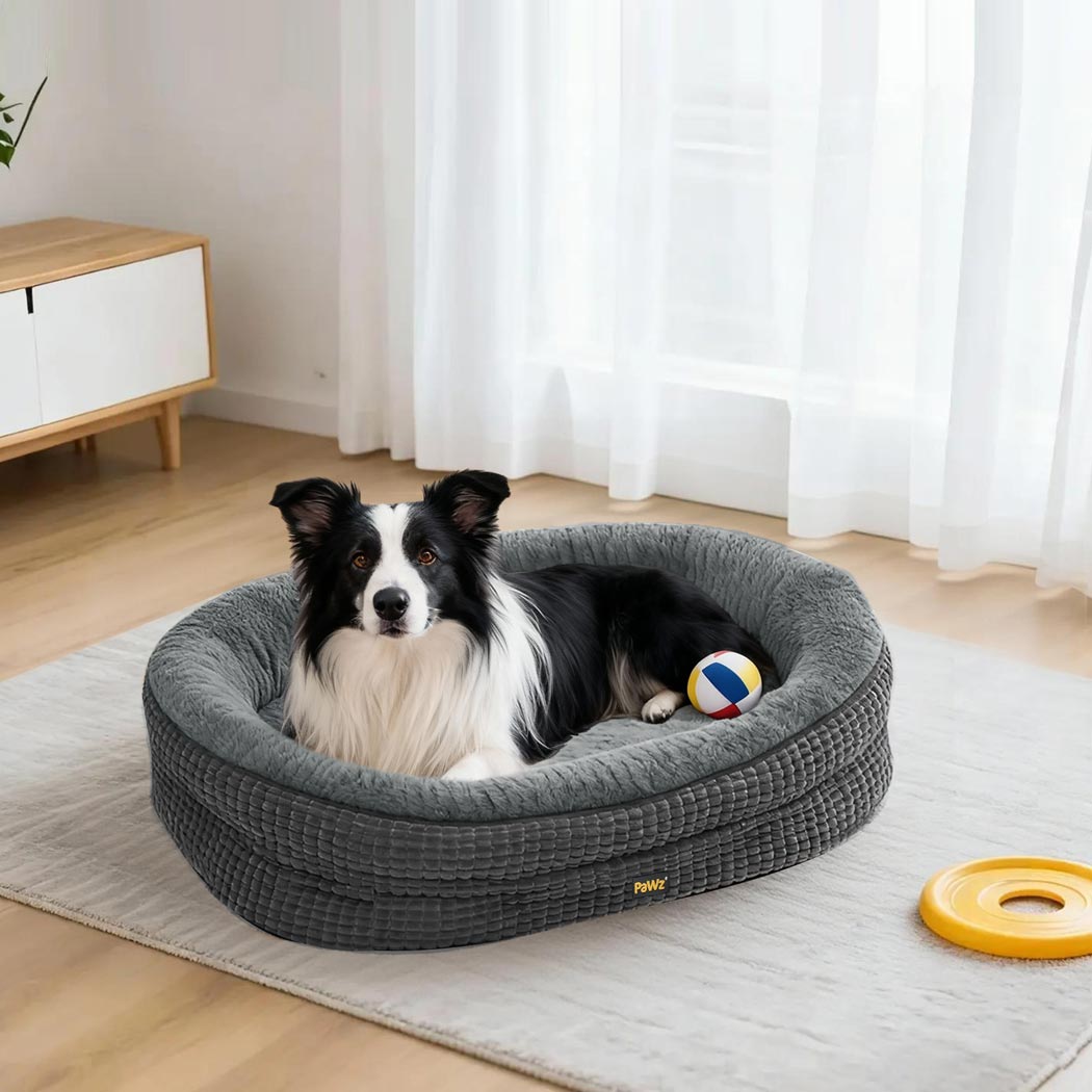 Pawz Orthopedic Plush Dog Bed Soft Washable Pet Bed Grey Cosy Cushion XL Size-2011971116867915783