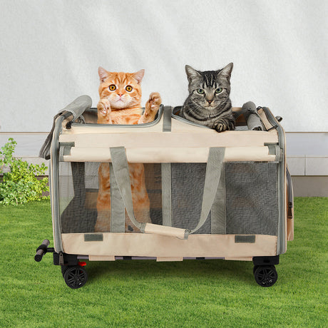 Pawz Pet Carrier 4 Wheel Portable Rolling Foldable-2018816793086398471
