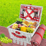 Picnic Basket Set Baskets 4 Person Wicker-2006733308356071431