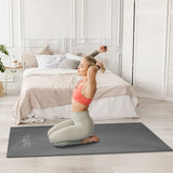 Centra Yoga Mat Non Slip 5mm Exercise Grey - Close-Up Angle
