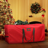 Christmas Tree Storage Bag Large Red - Close-Up Angle