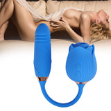 Urway Rose Vibrator Sucking Thrusting Blue - Close-Up Angle