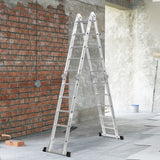 Traderight Multi Purpose Ladder Aluminium - Close-Up Angle