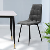 Levede 4x Dining Chairs Kitchen Velvet Grey-2006733264500428807