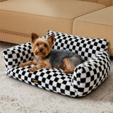 Pawz Pet Bed Plush Checkered Dog Bed Washable Cat Bed-2018816665319510023