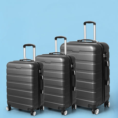 Slimbridge 3PC Luggage sets Suitcase Dark Grey-2006733066512502791