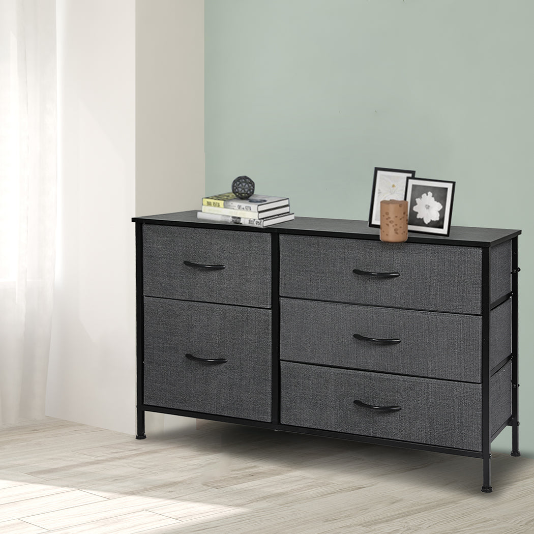 Levede Storage Cabinet Tower Chest Dark Grey-2006733272687710214