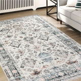 Marlow Floor Rug Vintage Short Pile Washable Carpet Soft Plush Non Slip 80X120 - Close-Up Angle