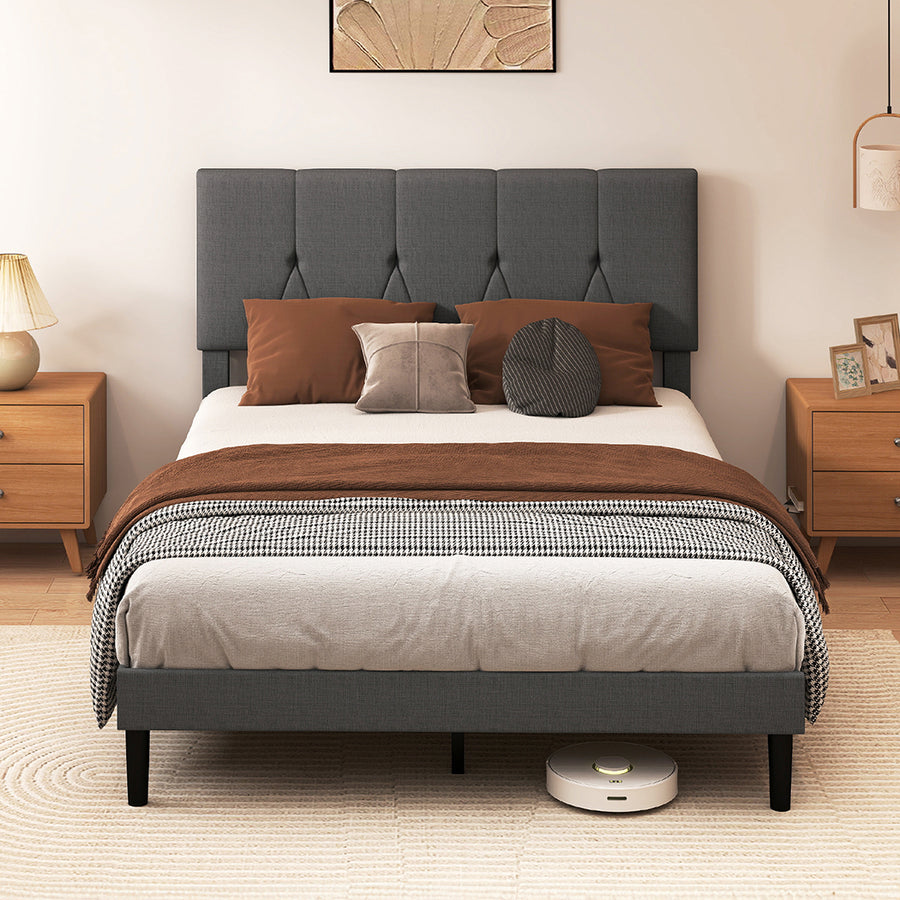 Levede Bed Frame Upholstered Platform Mattress Base Queen-2011971105635569671