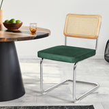 Levede 2xRattan Chair Dining Chairs Green - Close-Up Angle