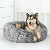 PaWz Pet Bed Cat Dog Donut Nest Calming L Charcoal Large - Close-Up Angle
