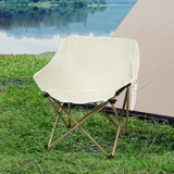 Levede Folding Camping Moon Chair Lightweight Beige-2018816695149400071