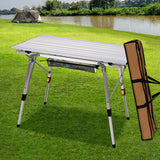 Levede Camping Table Roll Up Folding - Close-Up Angle