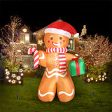 Santaco Christmas Inflatable Outdoor Gingerbread Man 2.5M - Close-Up Angle