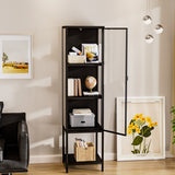 Stacked Glass Display Cabinet Collections Storage - Close-Up Angle