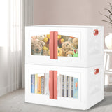 Plastic Storage Containers Stackable Red - Close-Up Angle