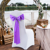 50x Satin Chair Sashes Cloth Cover Wedding Lavender-2018816776787333126