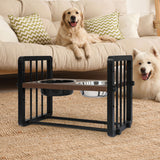 PaWz Adjustable Height Pet Feeder Elevated Medium - Close-Up Angle