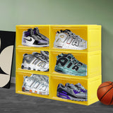 Stacked Sneaker Display Case 6x Clear Yellow - Close-Up Angle