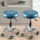 Levede 2x Barstool Swivel Salon Hairdressing Teal - Rear View
