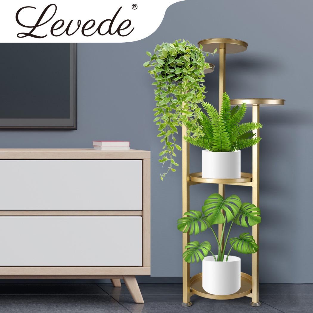 Levede Plant Stand Outdoor Indoor Flower Gold Medium-2018816737776111623