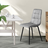 Levede 4x Dining Chairs Kitchen Chair Grey Faux Leather-2006733265016328199