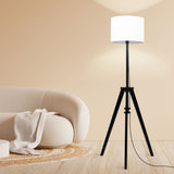 EMITTO Wooden Floor Lamp Modern Tripod Black-2006733079422570503