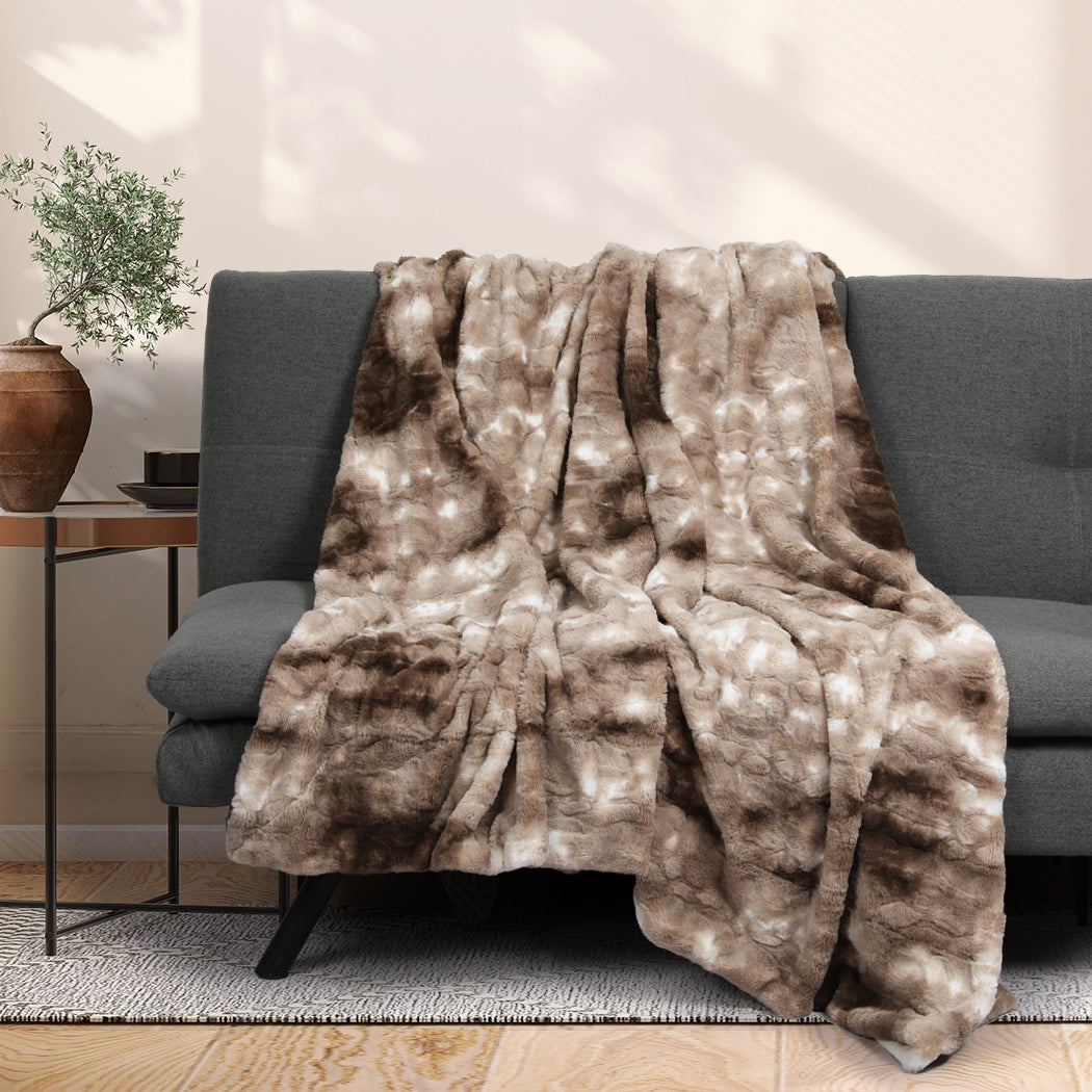 Dreamz Luxury Tie-dyed Blanket Brown 127cm x 152cm-2018816655479672838
