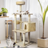 PaWz Cat Tree Toy Scratching Post Scratcher Beige - Close-Up Angle